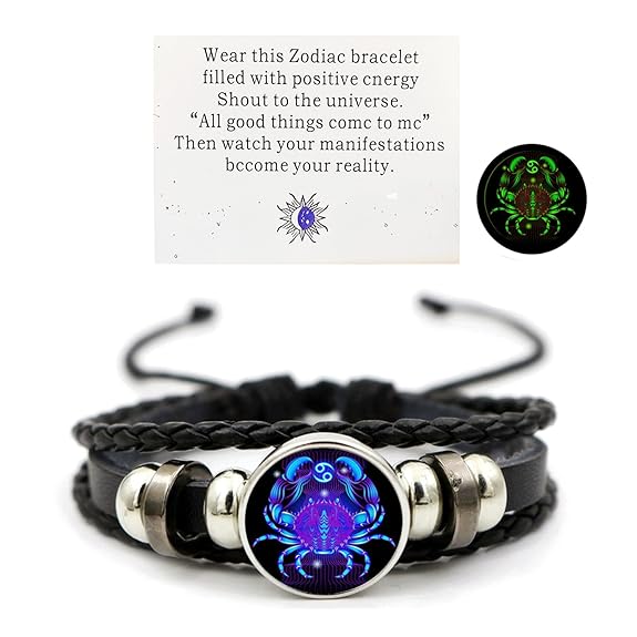 Zodiac Leather Charm Bracelet 🌟