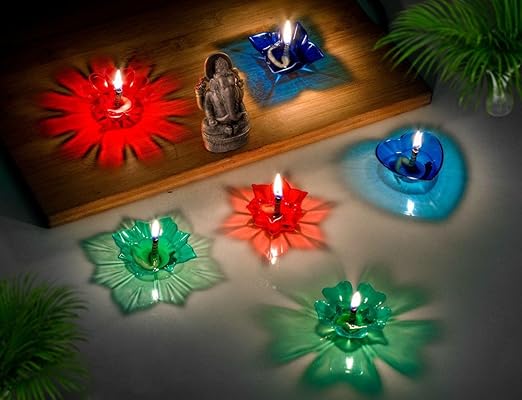 Reflective Shadow Diya Set ( Pack of 12 )